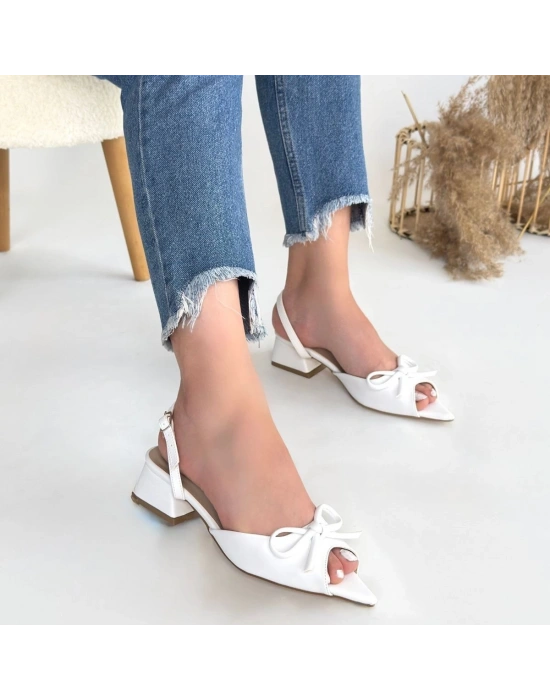 Lotta Beyaz Cilt Kadın Topuklu Ayakkabı