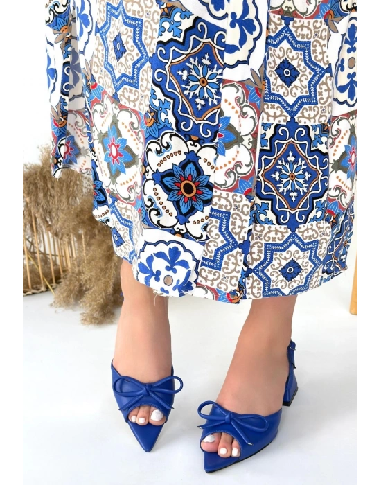 Lotta Mavi Cilt Kadın Topuklu Ayakkabı