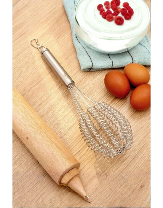 Lüks Örgülü Paslanmaz Çelik Çırpıcı & Profesyonel Hamur Ve Sos Karıştırıcı (32 cm)