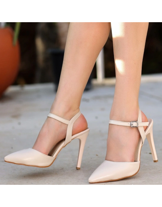 Mariana Bej Cilt Kadın Topuklu Ayakkabı