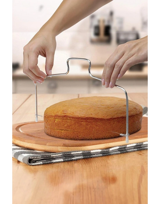Metal Pasta Kesme Aparatı 30 cm Kek Ekmek Katman Dilimleme Bıçağı