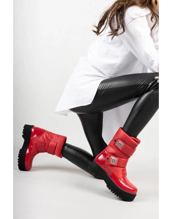 Miah Kırmızı Rugan Kar Kadın Bot