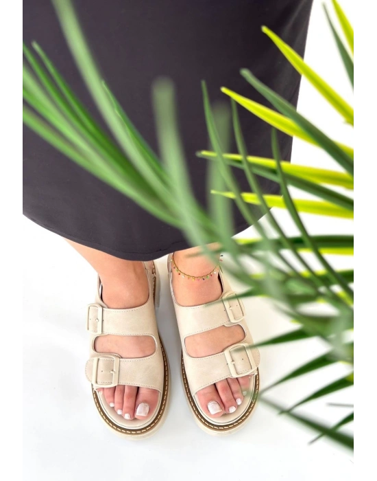 Milta Bej Nubuk Kadın Sandalet