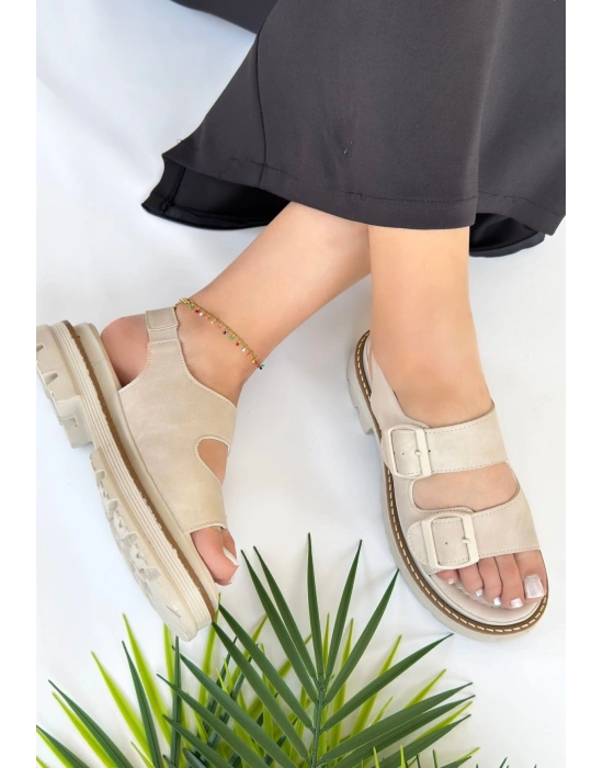 Milta Bej Nubuk Kadın Sandalet