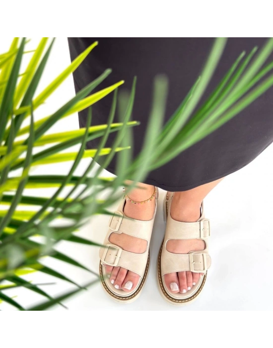 Milta Bej Nubuk Kadın Sandalet