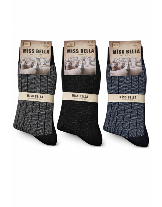 Missbella Yün Jakarlı Erkek Çorap 10 Adet