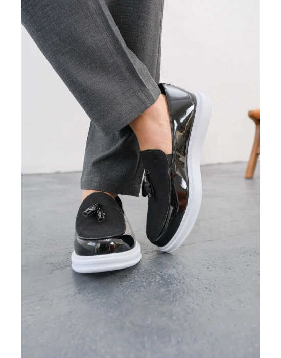 MN002 - RBT Loafer Verniciata Erkek Ayakkabı SIYAH