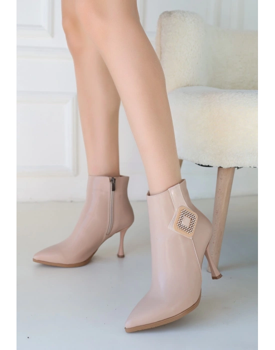 Moose Nude Cilt Topuklu Kadın Bot