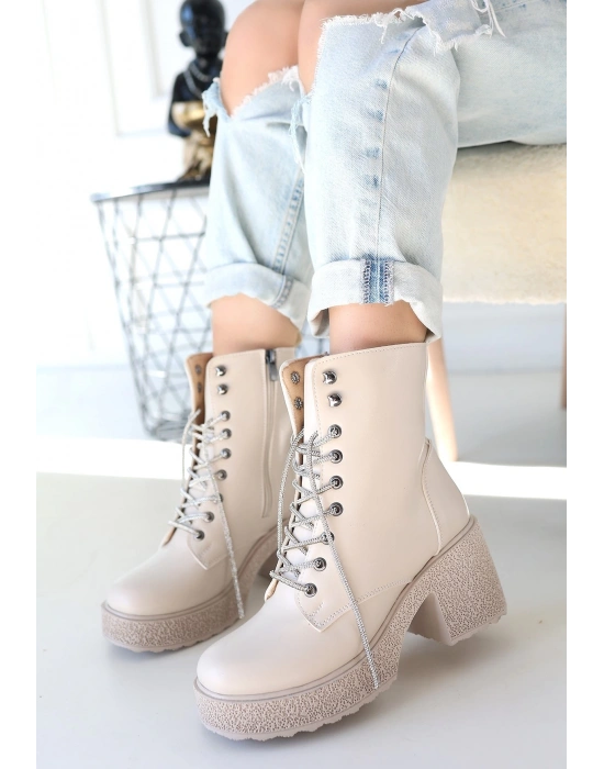 Morliy Bej Cilt Bağcıklı Kadın Bot