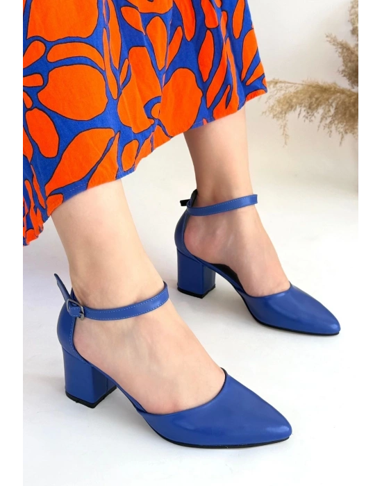 Mulen Mavi Cilt Kadın Topuklu Ayakkabı