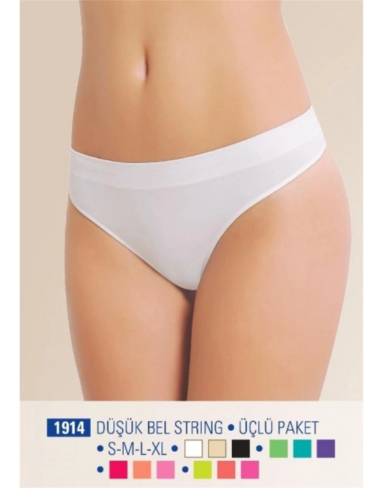 Nbb 1914 Düşük Bel String Üçlü Paket Dikişsiz