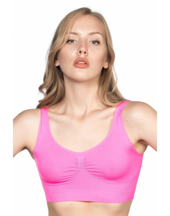 NEON FUŞYA MI Emay 4005 Soft Kalın Askı Büstiyer