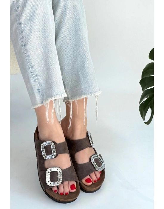 Nool Kahverengi Nubuk Kadın Terlik