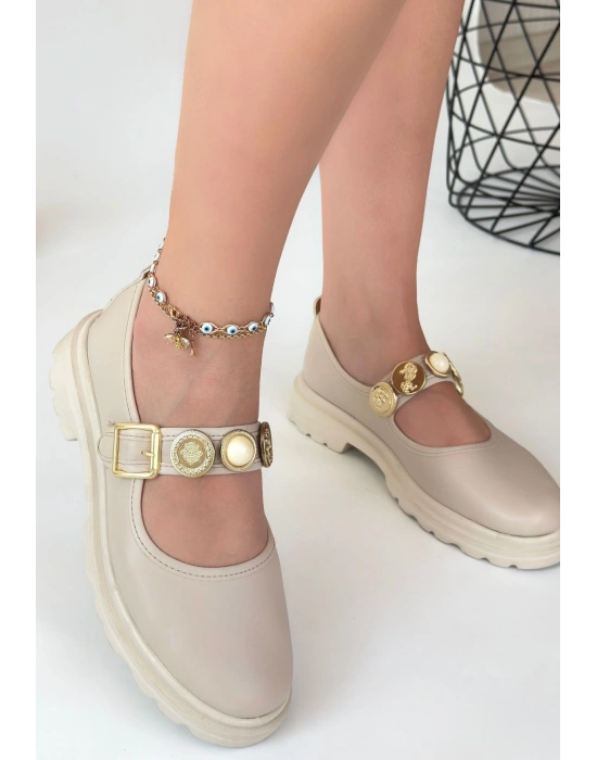 Okira Bej Cilt Oxford Ayakkabı