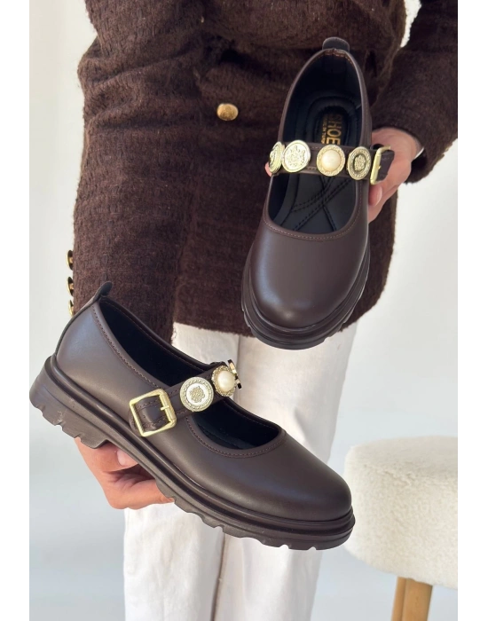 Okira Kahverengi Cilt Oxford Ayakkabı