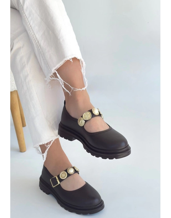 Okira Kahverengi Cilt Oxford Ayakkabı