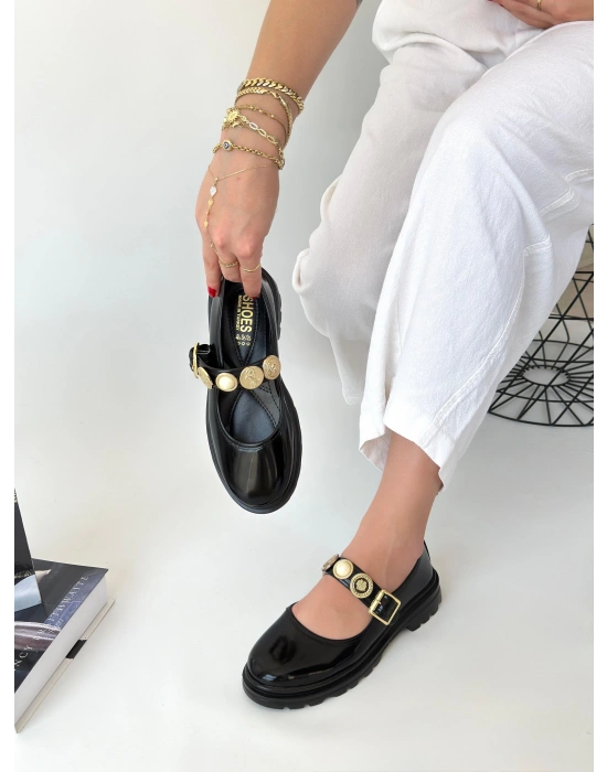 Okira Siyah Rugan Oxford Ayakkabı