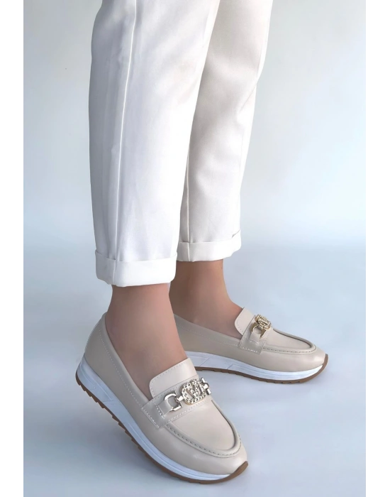 Otra Bej Cilt Babet Ayakkabı