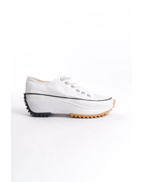 PARIS Bağcıklı Ortopedik Taban Kadın Sneaker Spor Ayakkabı  TBT - Beyaz