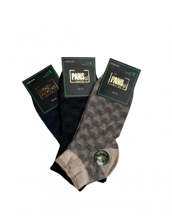 Paris Bambu Desenli Kısa Konçlu Erkek Patik Çorap 10 adet