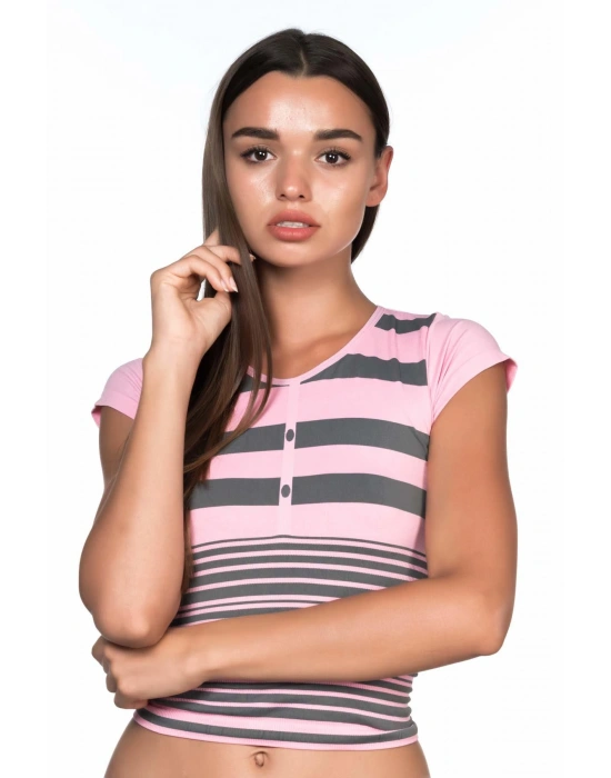 PEMBE GRİ MI Emay 5026 Soft Seamless T Shirt