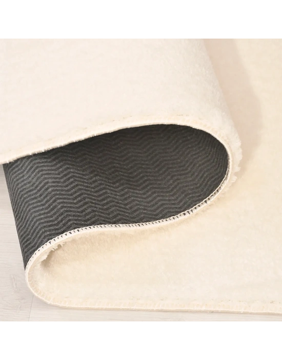 POLY Peluş Post Şeklinde Halı-Krem- Salon-Antre-Oturma Odası-Yumuşak-Kaymaz Taban-Yıkanabilir–Modern-Uygun Fiyat