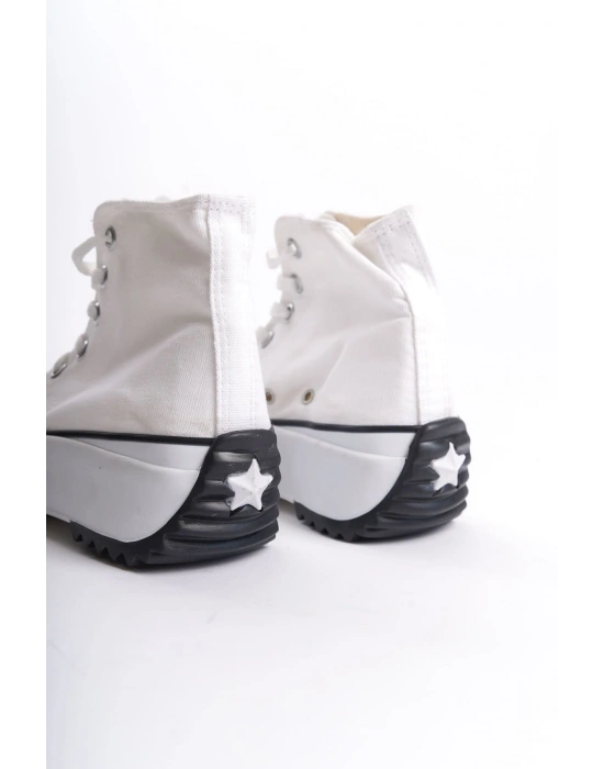 ROMA Bağcıklı Ortopedik Taban Kadın Sneaker Spor Ayakkabı TBT - Beyaz