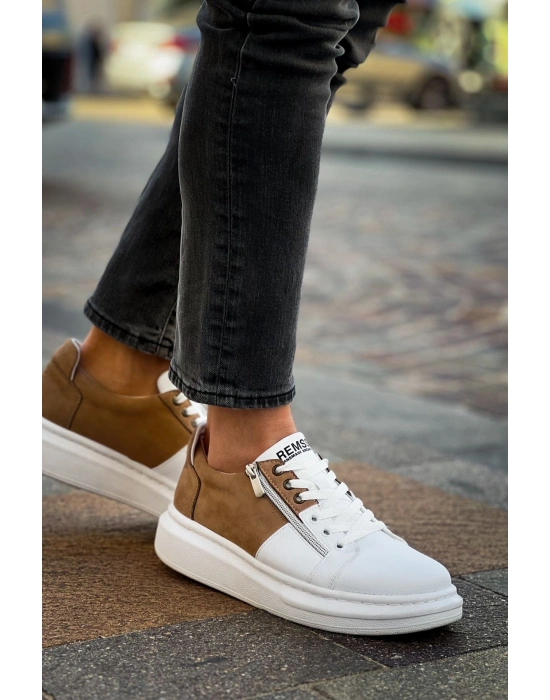 RS601 - Lüx Süet Erkek Ayakkabı Beyaz/Vızon