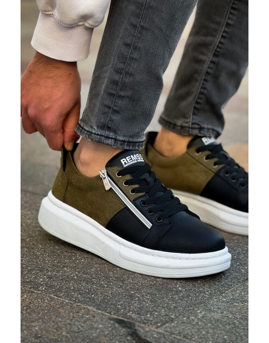 RS601 - Lüx Süet Erkek Ayakkabı SIYAH / HAKI