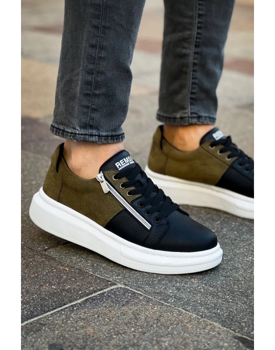 RS601 - Lüx Süet Erkek Ayakkabı SIYAH / HAKI