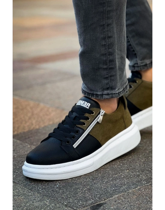 RS601 - Lüx Süet Erkek Ayakkabı SIYAH / HAKI