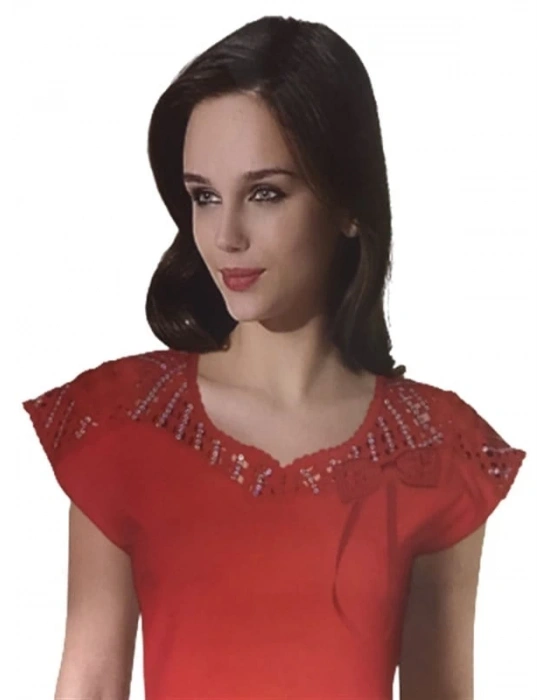 Şahinler Nakışlı Sıfır Kol bluz B349