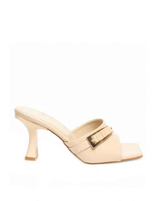 Sief Bej Rugan Topuklu Terlik