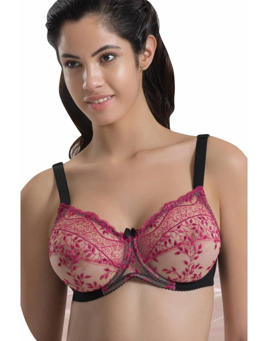 SİYAH BORDO MI Emay 148 C Balenli Toparlayıcı Sütyen