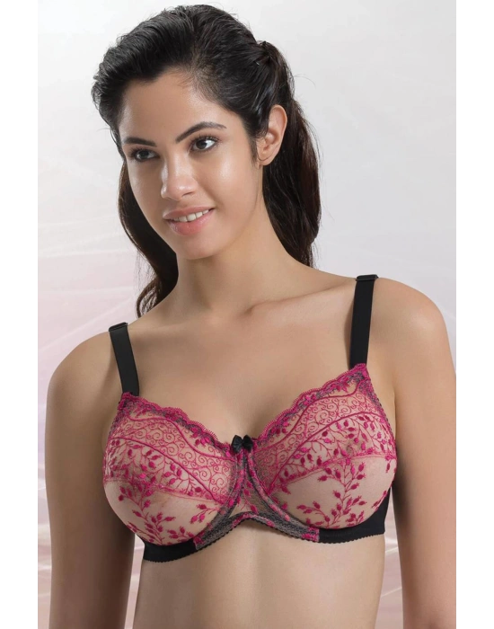 SİYAH FUŞYA MI Emay 148 B Balenli Toparlayıcı Sütyen