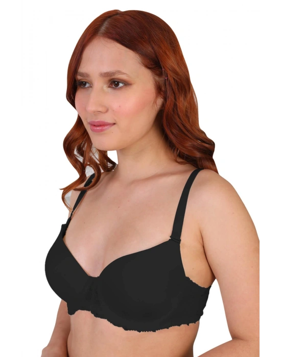 SİYAH MI 189B Pedli Dantelli Balenli Sütyen