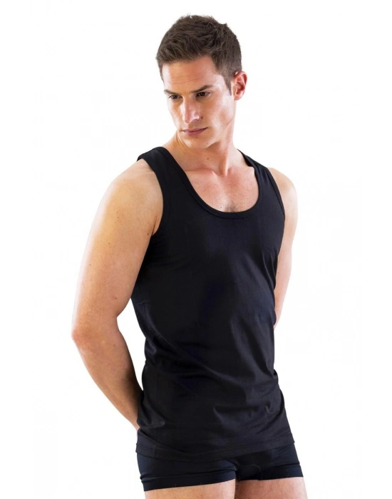 SİYAH MI Emay 12210-R U Yaka Askılı Erkek Atlet Renkli