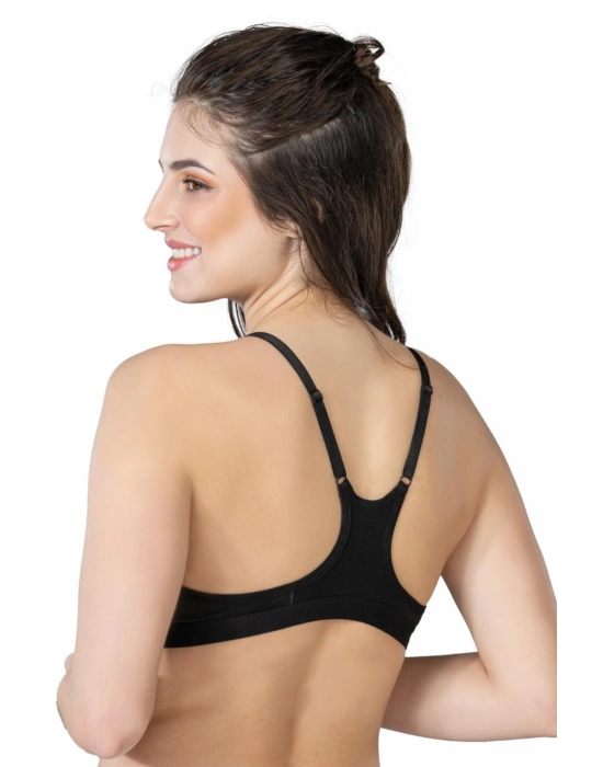 SİYAH MI Emay 1416 Modal Cotton Önden Açmalı Sporcu Sütyen