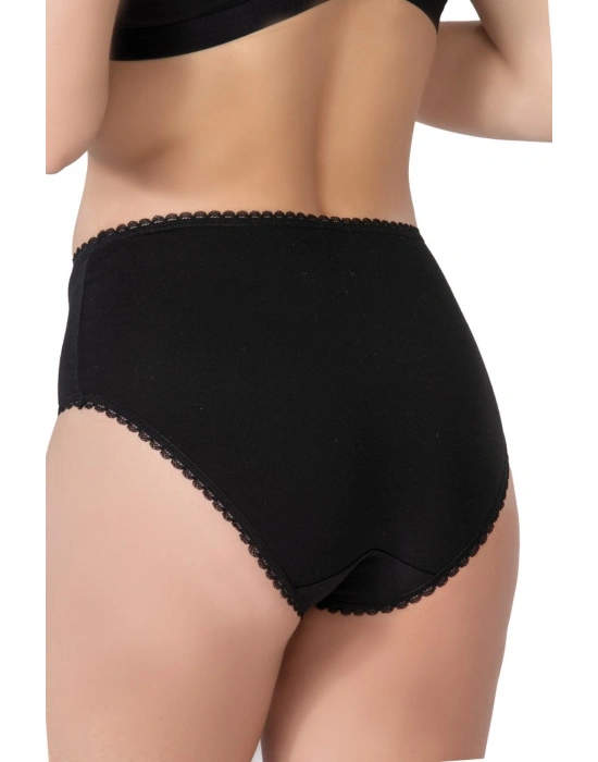 SİYAH MI Emay 1445 Modal Cotton Yüksekbel Dantelli Külot
