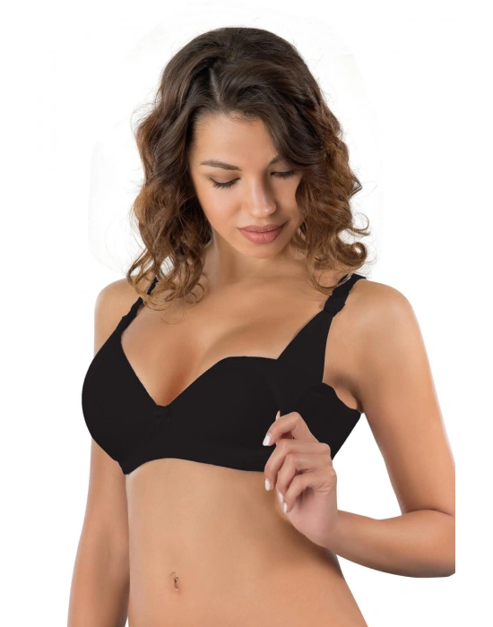 SİYAH MI Emay 166 C Balenli Pedli Emzirme Sütyen