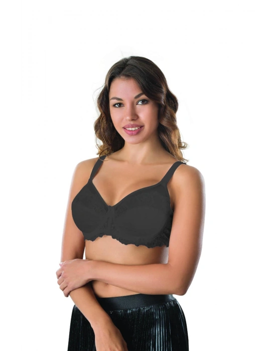 SİYAH MI Emay 170 C Balenli Brode Toparlayıcı Sütyen