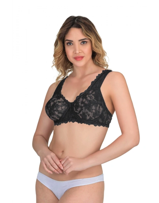 SİYAH MI Emay 178 B Balenli Dantelli Sütyen