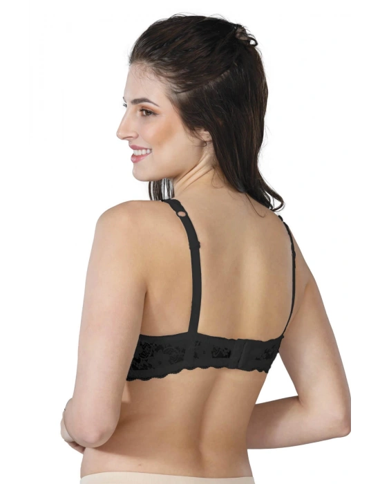 SİYAH MI Emay 188 B Pedli Dantelli Telli Toparlayıcı Sütyen