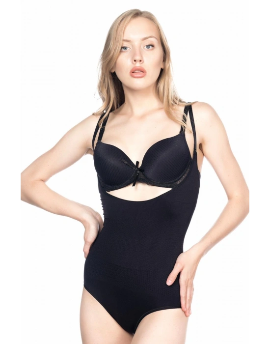 SİYAH MI Emay 2023 Göğsü Açık Body Korse