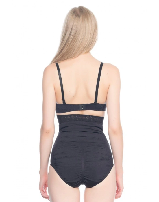 SİYAH MI Emay 2028 Dantelli Yüksek Bel Slip Korse