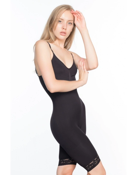 SİYAH MI Emay 2031 Paçalı Dantelli Boy Korse