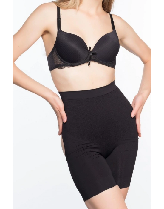SİYAH MI Emay 2032 Popo Açık Masajlı Boxer Korse