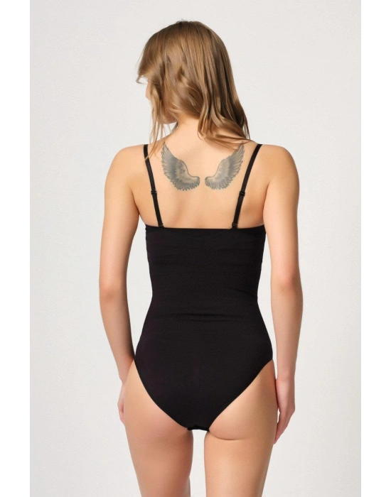 SİYAH MI Emay 2043 Göğsü Açık Agraflı Body Korse