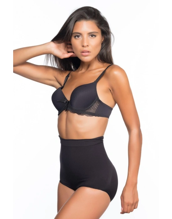 SİYAH MI Emay 2057 Yüksek Bel Masajlı Slip Korse