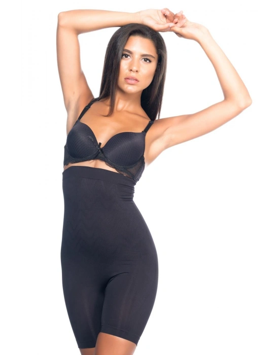 SİYAH MI Emay 2077 Yüksek Bel Desenli Paçalı Korse